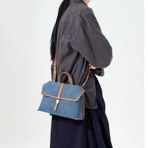 Songmont Blue and Brown Crossbody Bag